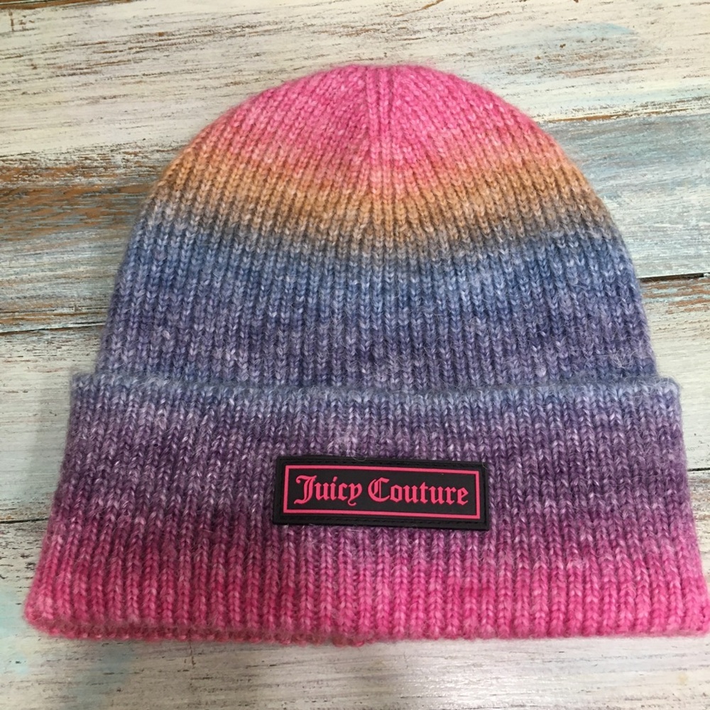 Juicy Couture Multicolor Knit Beanie Y2K One Size